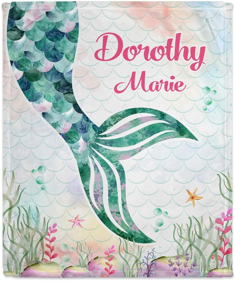 Mermaid Tail Baby Blanket - Personalized Blanket