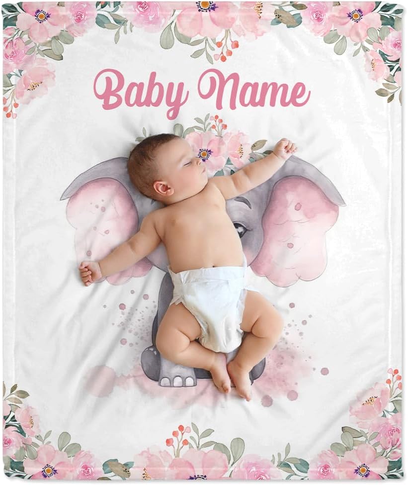 Elephant Baby Blanket - Personalized Blanket