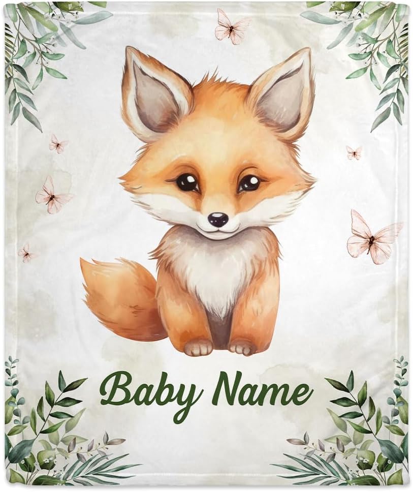 Fox Baby Blanket - Personalized Blanket