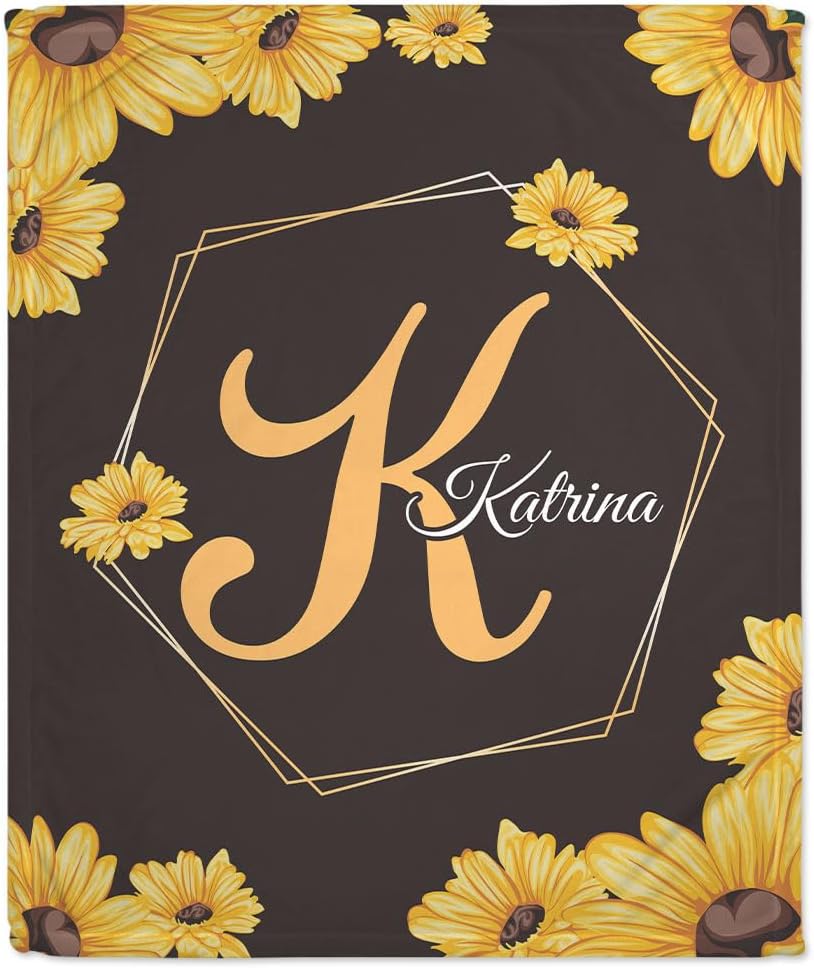 Sunflower Floral Baby Blanket - Personalized Blanket