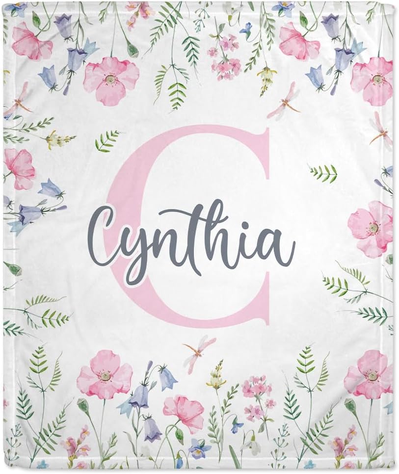 Swaddle Rose Floral Baby Blanket - Personalized Blanket