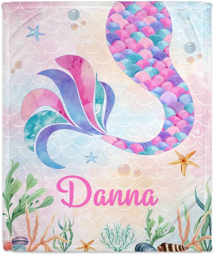 Mermaid Tail Baby Blanket - Personalized Blanket