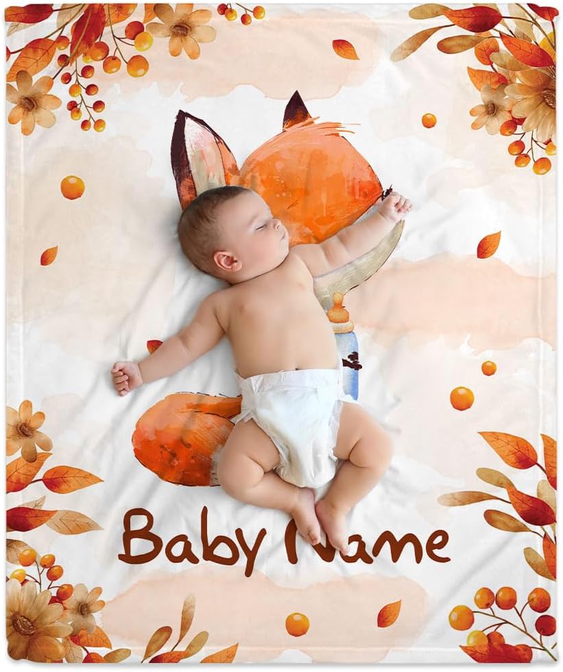 Fox Baby Blanket - Personalized Blanket