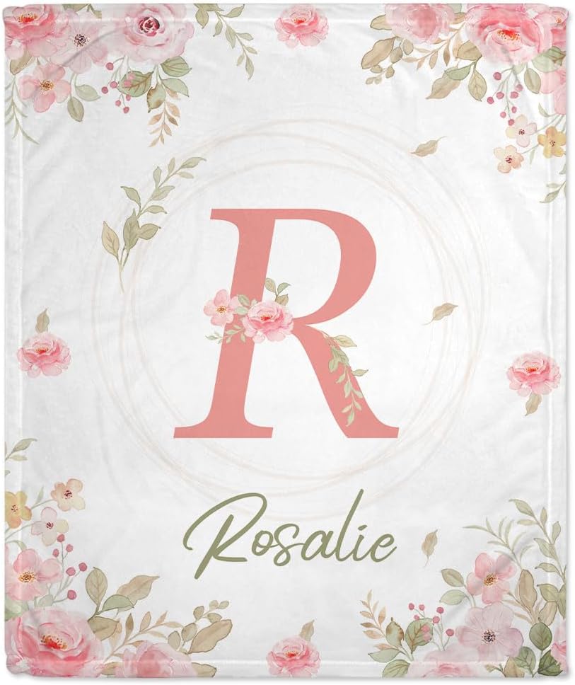 Swaddle Rose Floral Baby Blanket - Personalized Blanket
