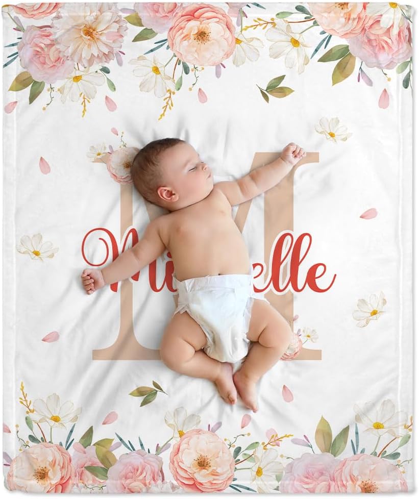 Swaddle Floral Baby Blanket - Personalized Blanket