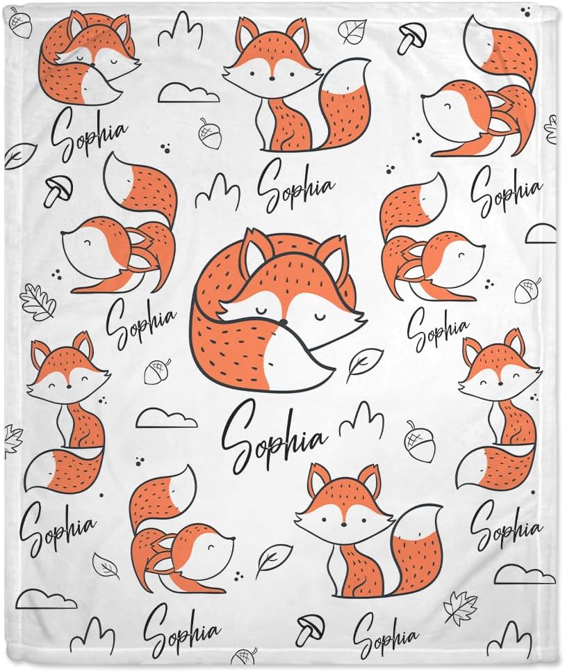 Fox Baby Blanket - Personalized Blanket