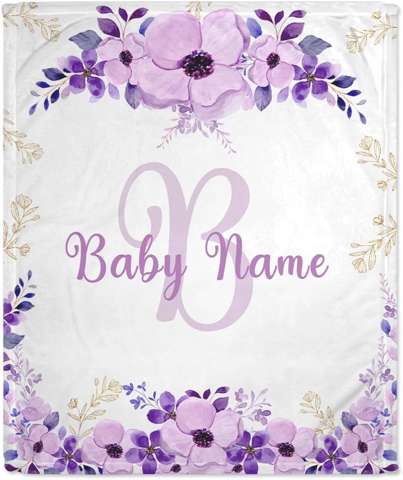 Floral Baby Blanket - Personalized Blanket