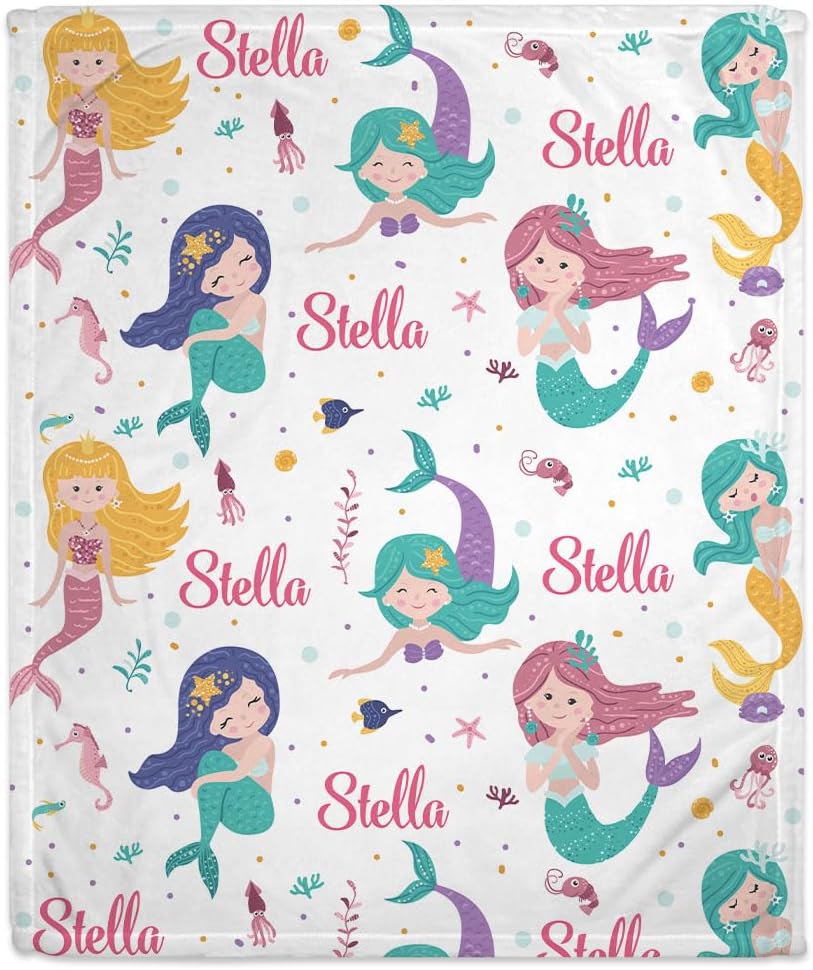 Mermaid Tail Baby Blanket - Personalized Blanket