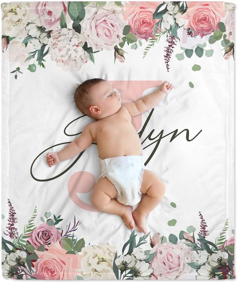 Floral Baby Blanket - Personalized Blanket