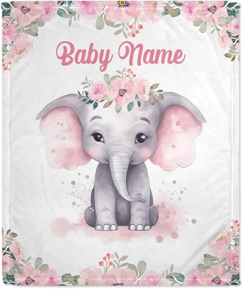Elephant Baby Blanket - Personalized Blanket