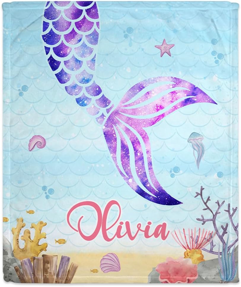 Mermaid Tail Baby Blanket - Personalized Blanket