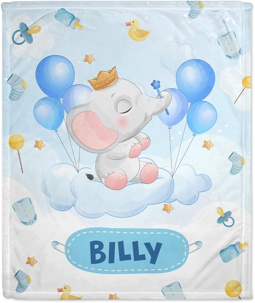 Elephant Baby Blanket - Personalized Blanket