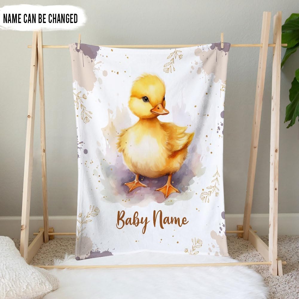 Duck Floral Baby Blanket - Personalized Blanket
