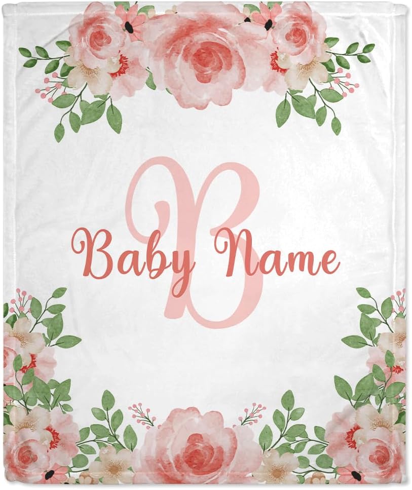 Floral Baby Blanket - Personalized Blanket