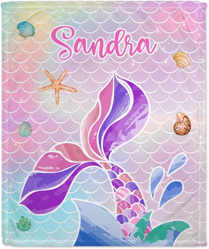 Mermaid Tail Baby Blanket - Personalized Blanket