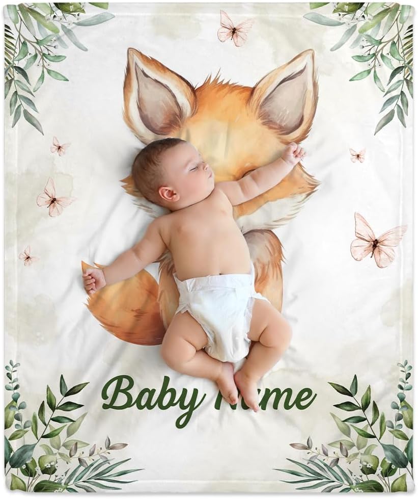 Fox Baby Blanket - Personalized Blanket