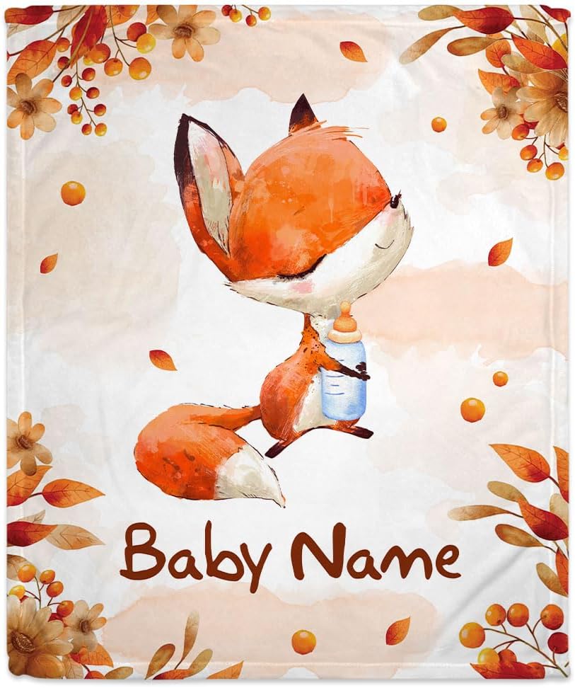 Fox Baby Blanket - Personalized Blanket