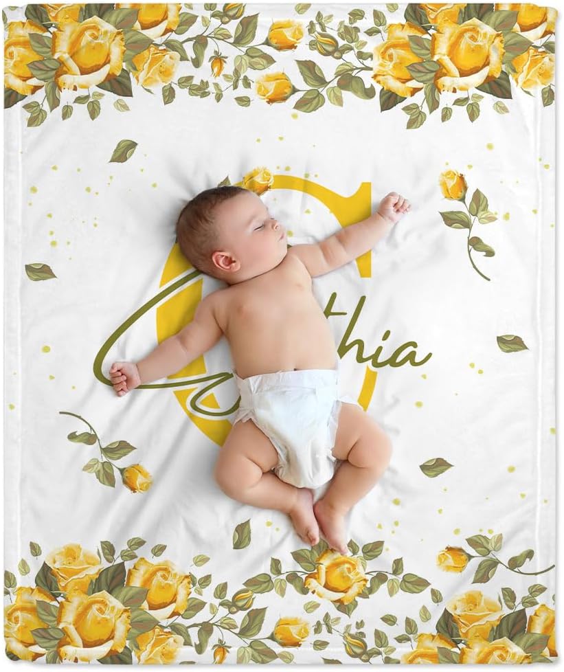 Swaddle Floral Baby Blanket - Personalized Blanket