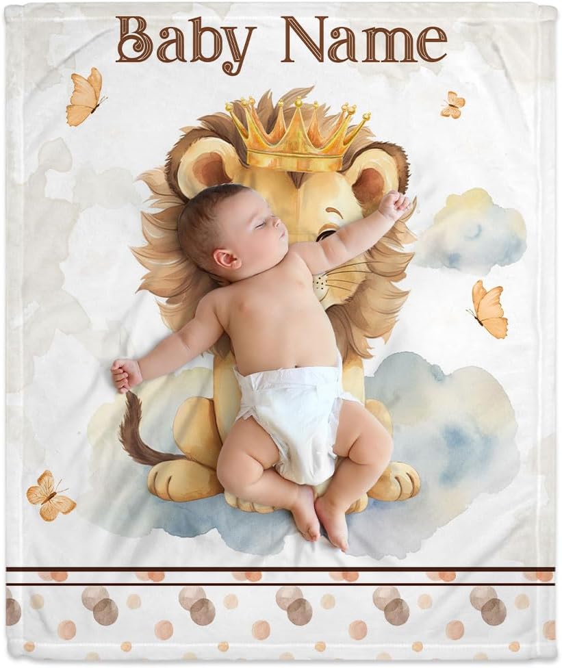 Lion Baby Blanket - Personalized Blanket