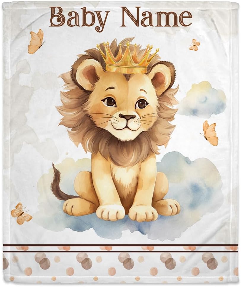 Lion Baby Blanket - Personalized Blanket
