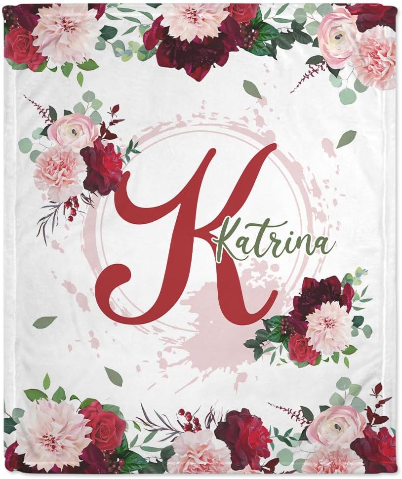 Swaddle Rose Floral Baby Blanket - Personalized Blanket