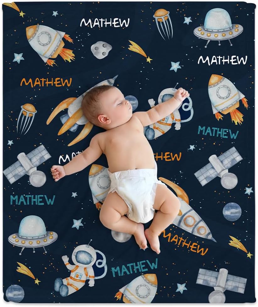 Outer Space Baby Blanket - Personalized Blanket