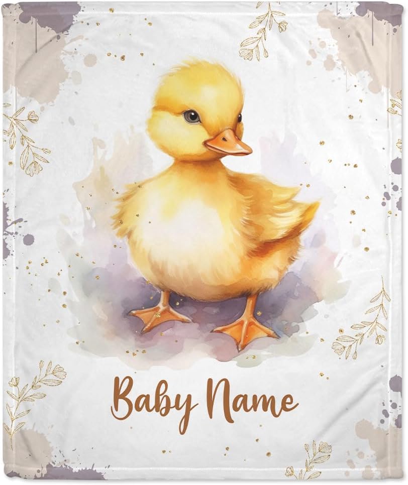 Duck Floral Baby Blanket - Personalized Blanket