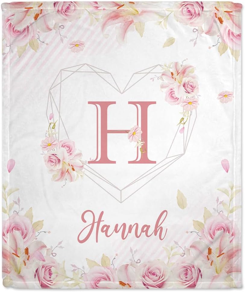 Swaddle Rose Floral Baby Blanket - Personalized Blanket