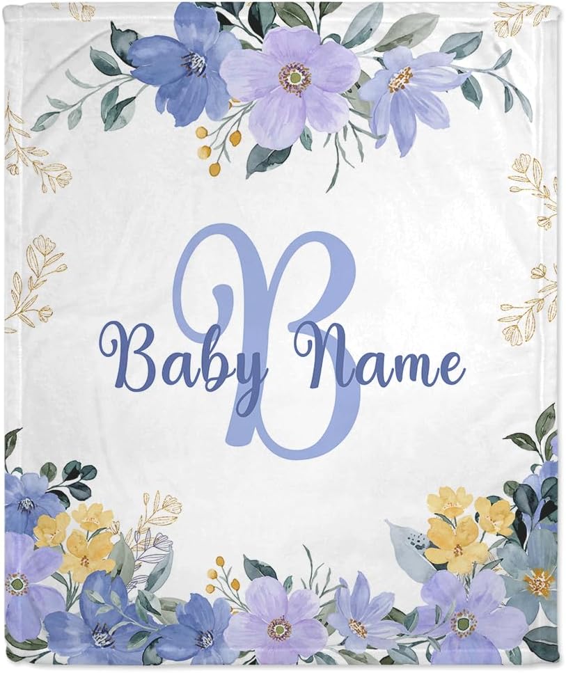 Floral Baby Blanket - Personalized Blanket