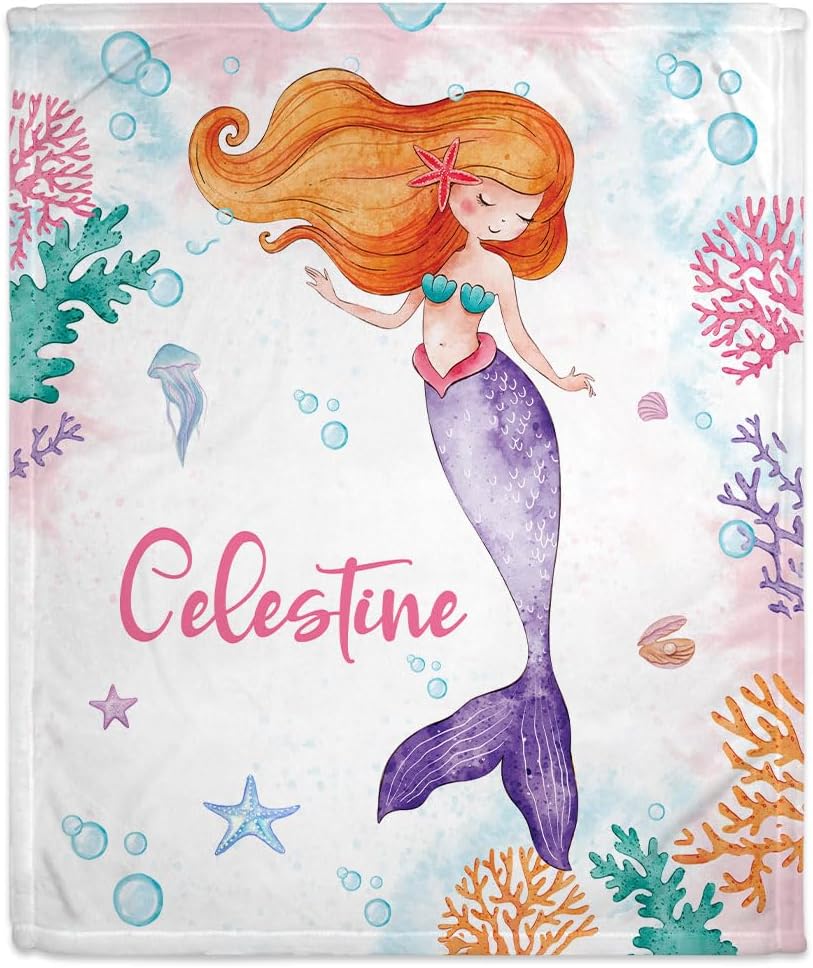 Mermaid Tail Baby Blanket - Personalized Blanket