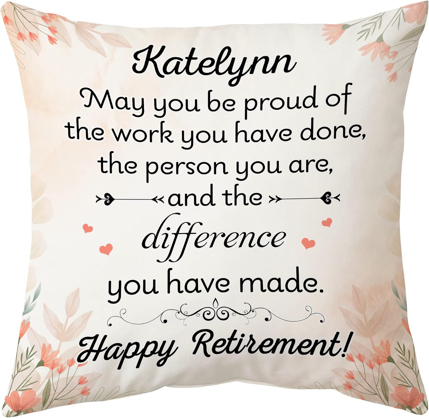 Happy Floral Retirement - Personalized Pillow(Insert Included)