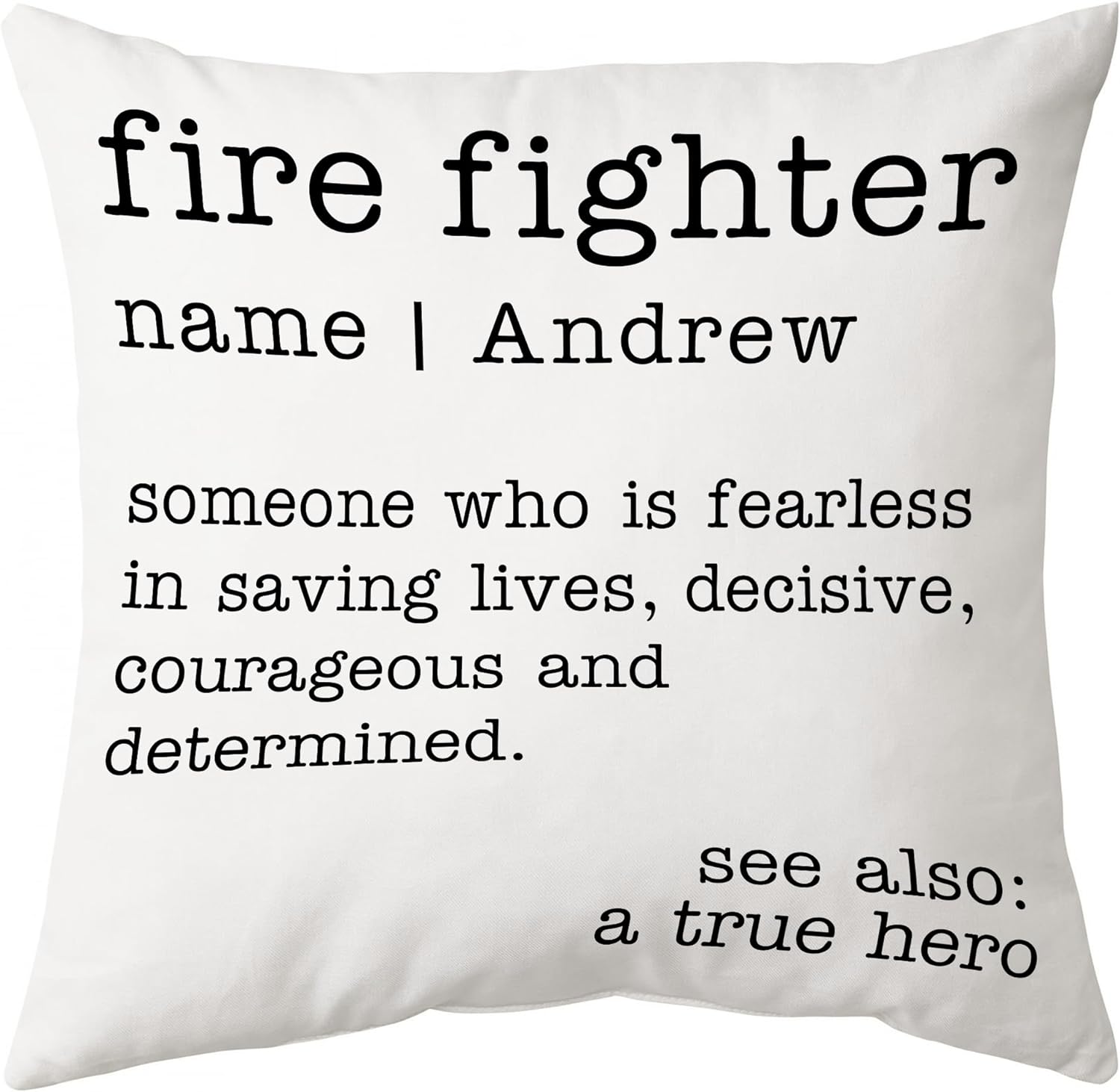 Firefighter Pillow Pattern - Personalized Pillow (Insert Included)