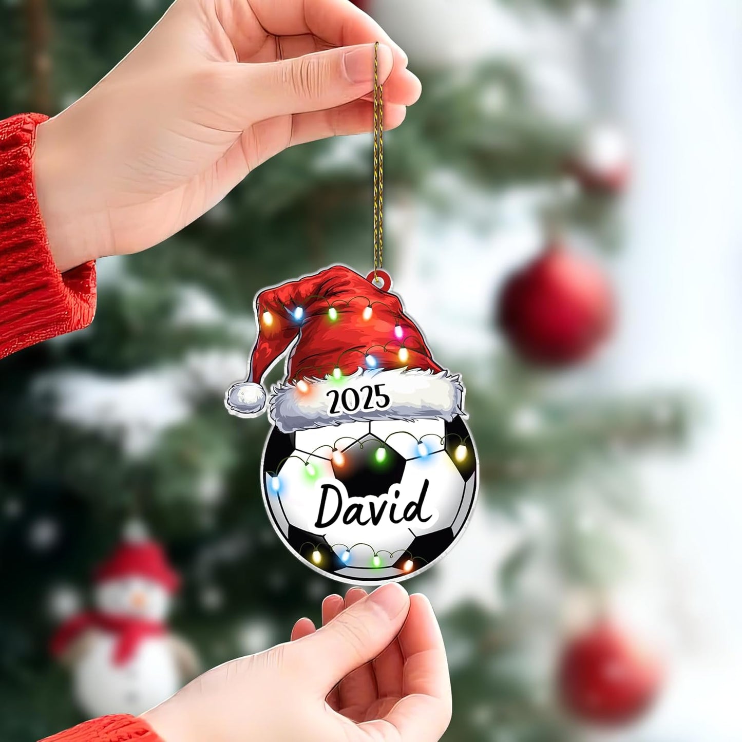 Soccer Player Cut Acrylic Ornament – Personalized Christmas Gift for Coach, Player, or Team Fan – Sports Keepsake Decor