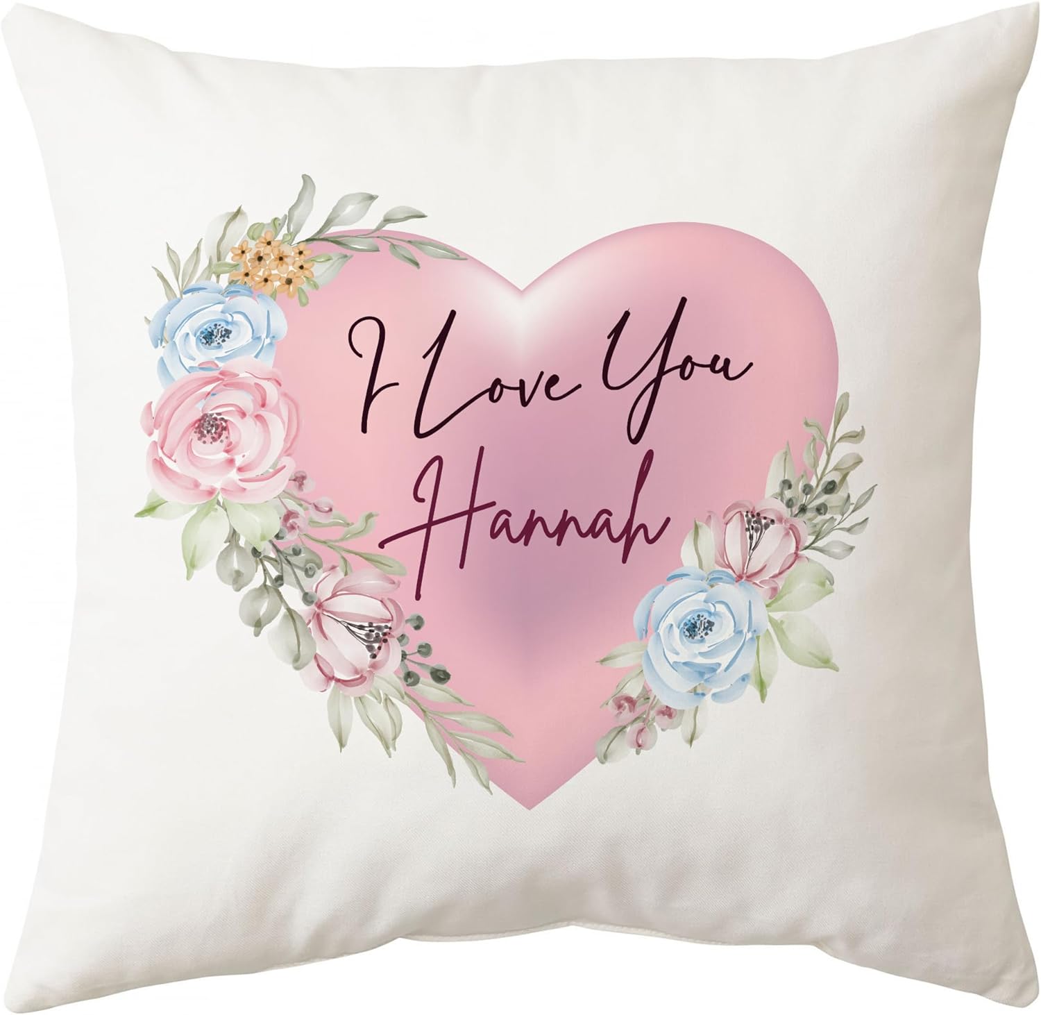 Floral Heart Pattern - Personalized Pillow (Insert Included)