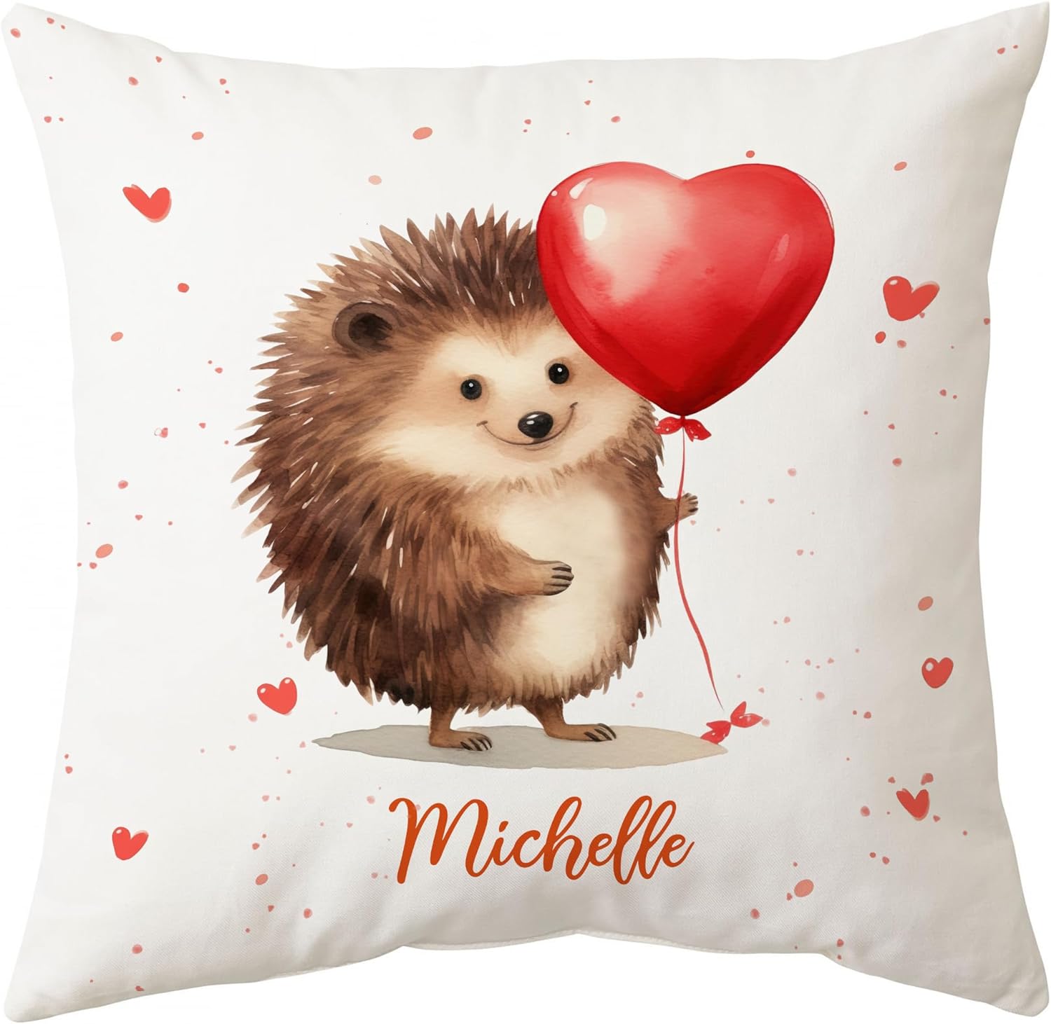 Hedgehog Valentine Pattern - Personalized Pillow (Insert Included)