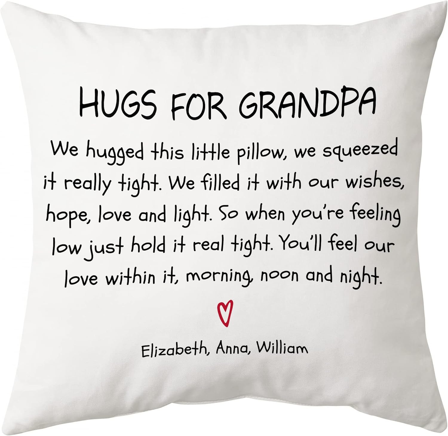 Hug For Grandpa - Personalized Photo Pillow(Insert Included)