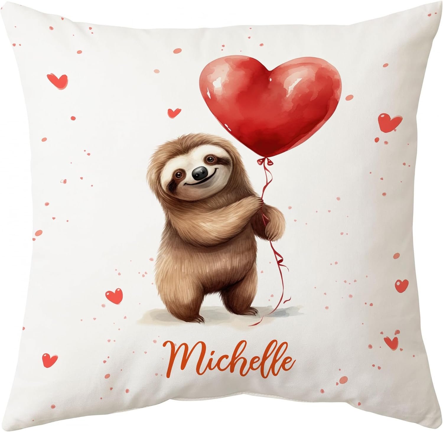 Sloth Valentine Pattern - Personalized Pillow (Insert Included)