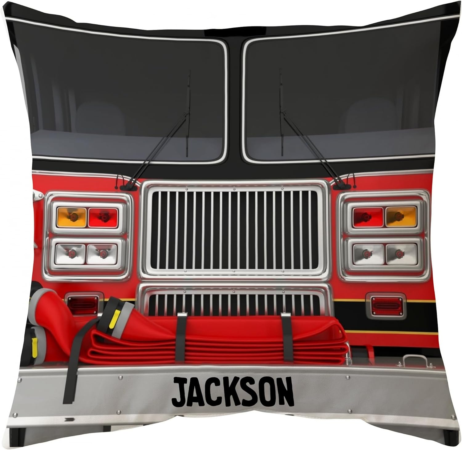 Firefighter Car Pattern - Personalized Pillow (Insert Included)