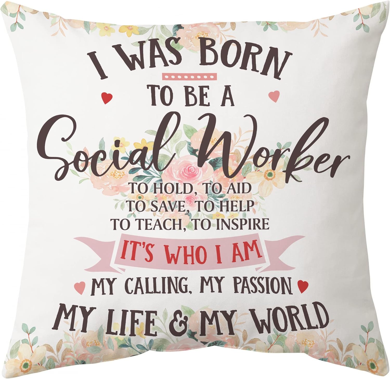 I Was Born To Be A Social Worker - Personalized Pillow (Insert Included)