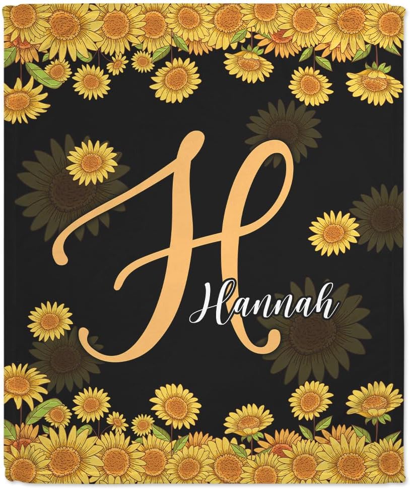 Sunflower Baby Blanket - Personalized Blanket