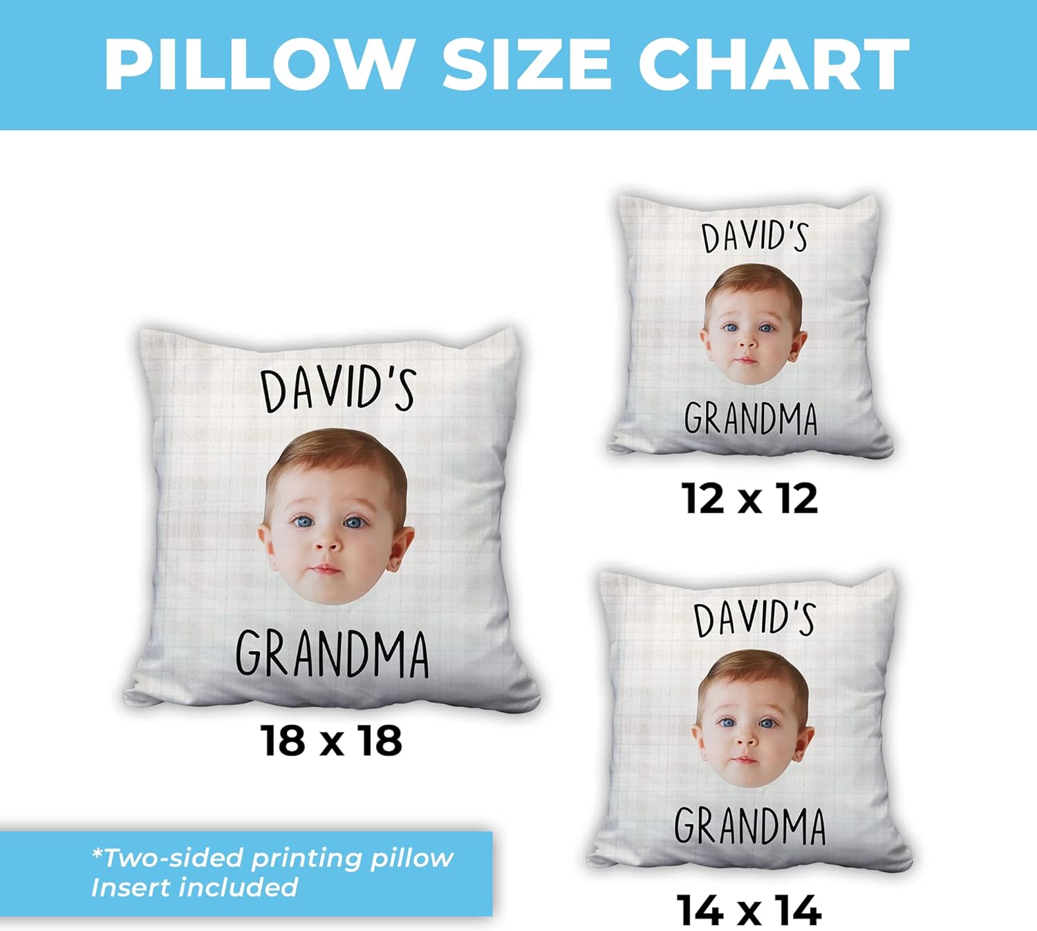 Grandma Pattern - Personalized Photo Pillow
