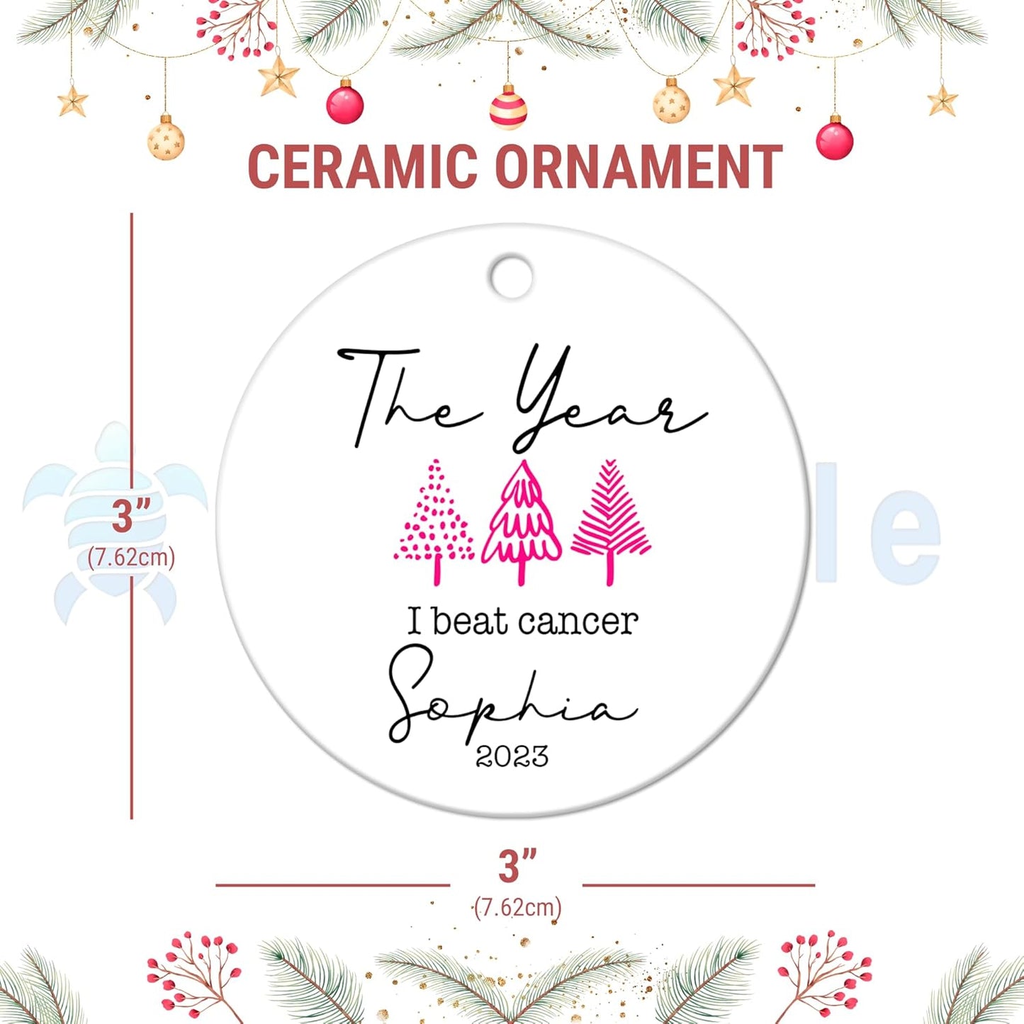 The Year I Beat Cancer, Warrior - Personalized Acrylic Ornament