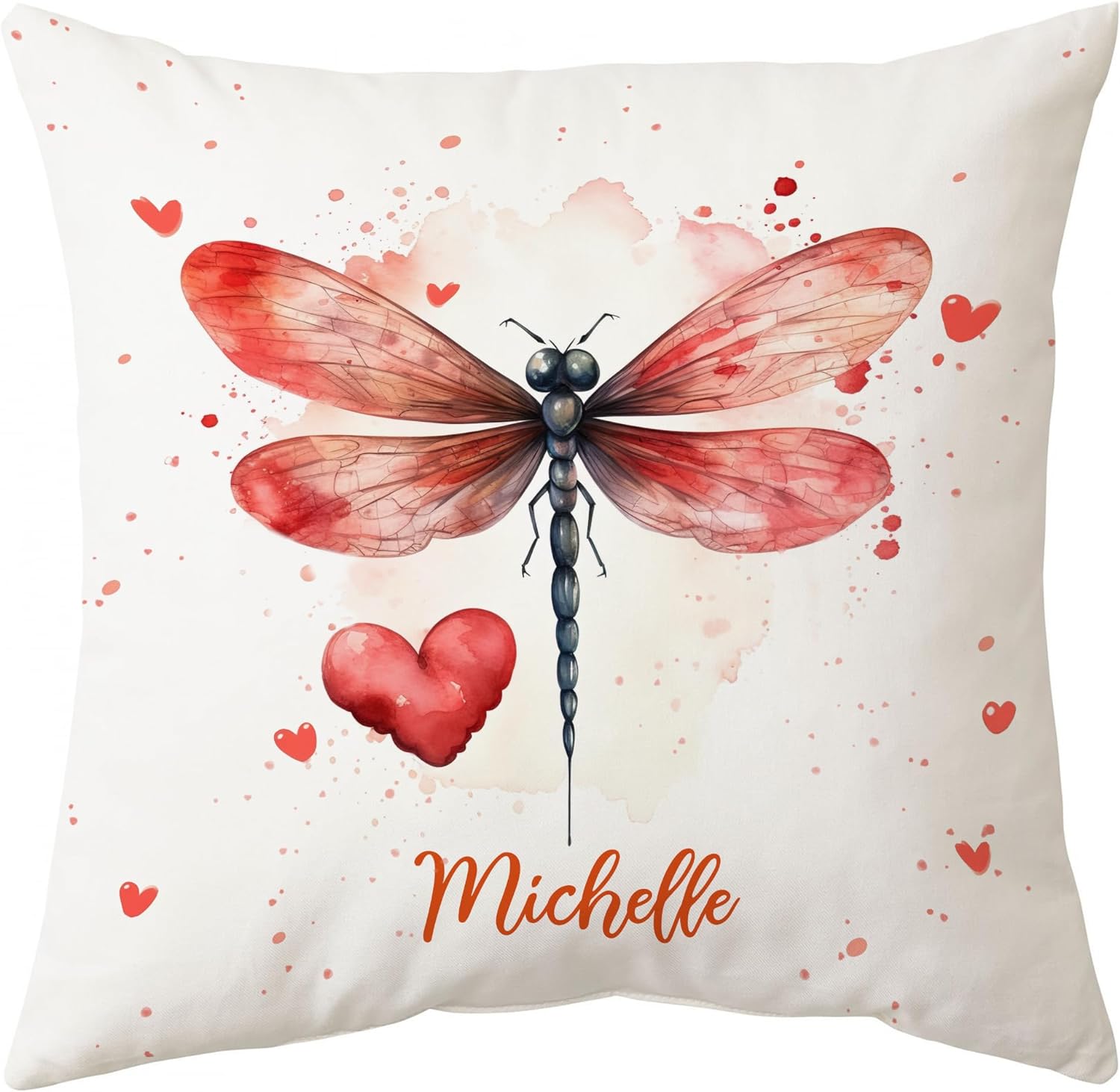 Dragonfly Valentine Pattern - Personalized Pillow (Insert Included)