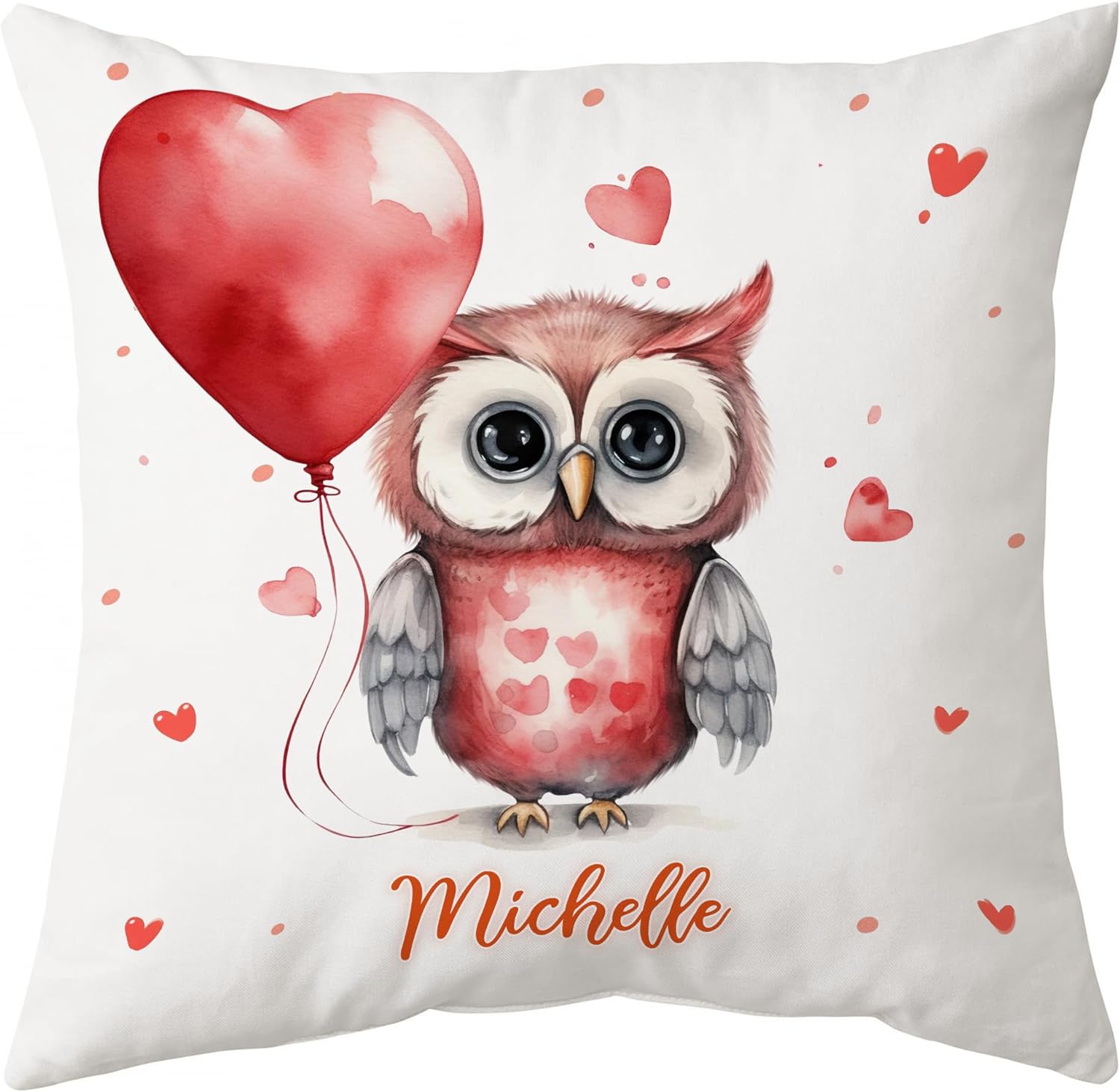 Owl Valentine Pattern - Personalized Pillow (Insert Included)
