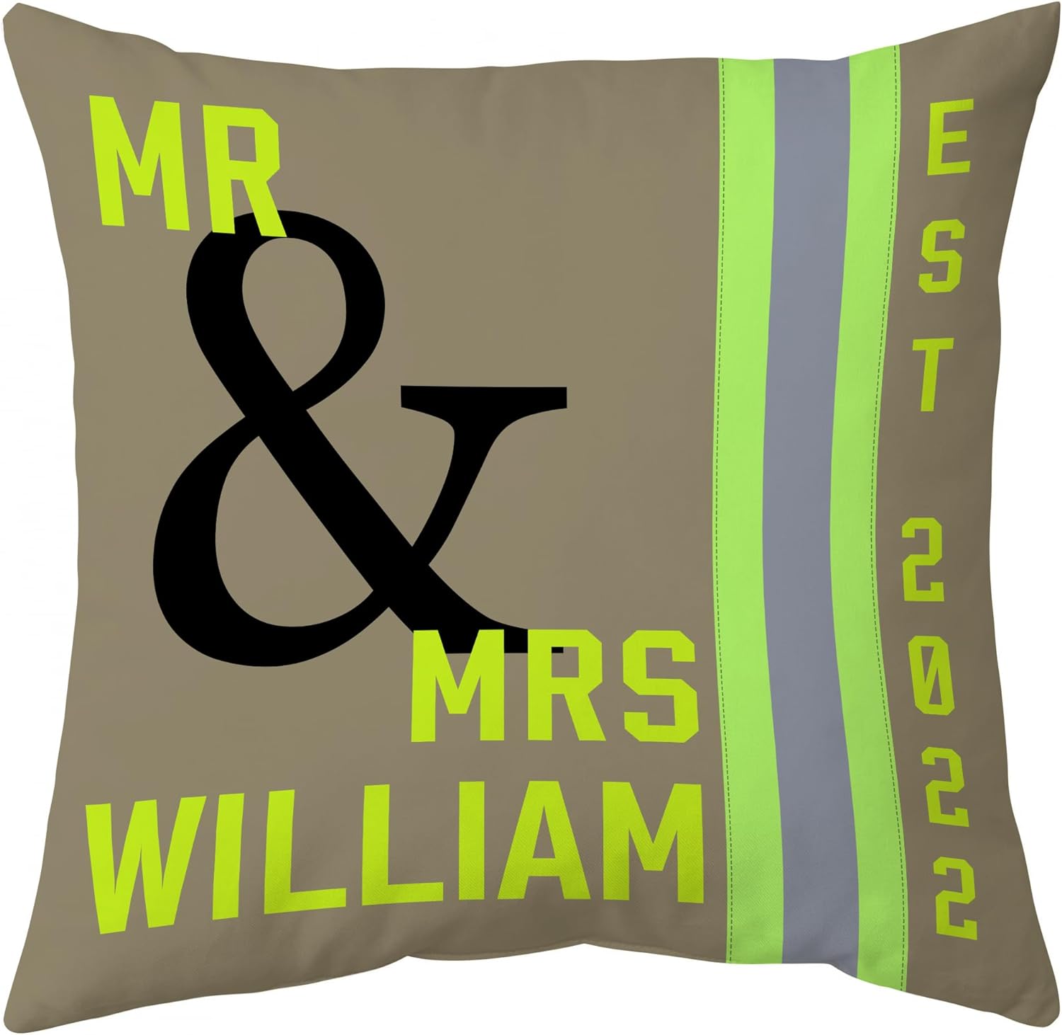 Mr & Mrs Firefighter - Personalized Pillow (Insert Included)