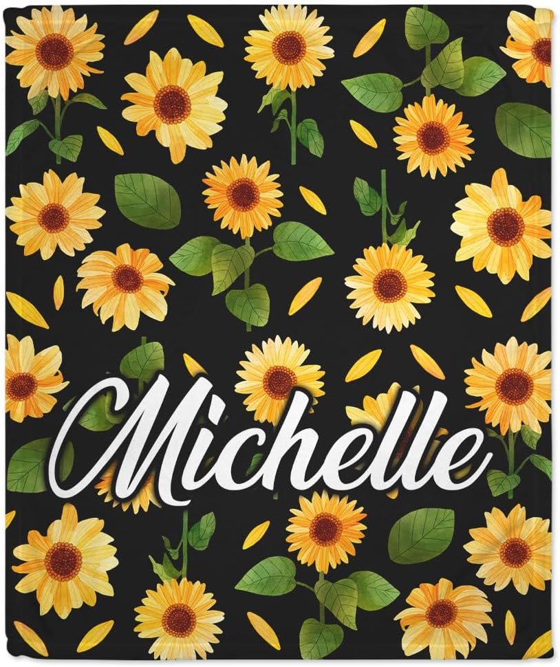 Sunflower Baby Blanket - Personalized Blanket