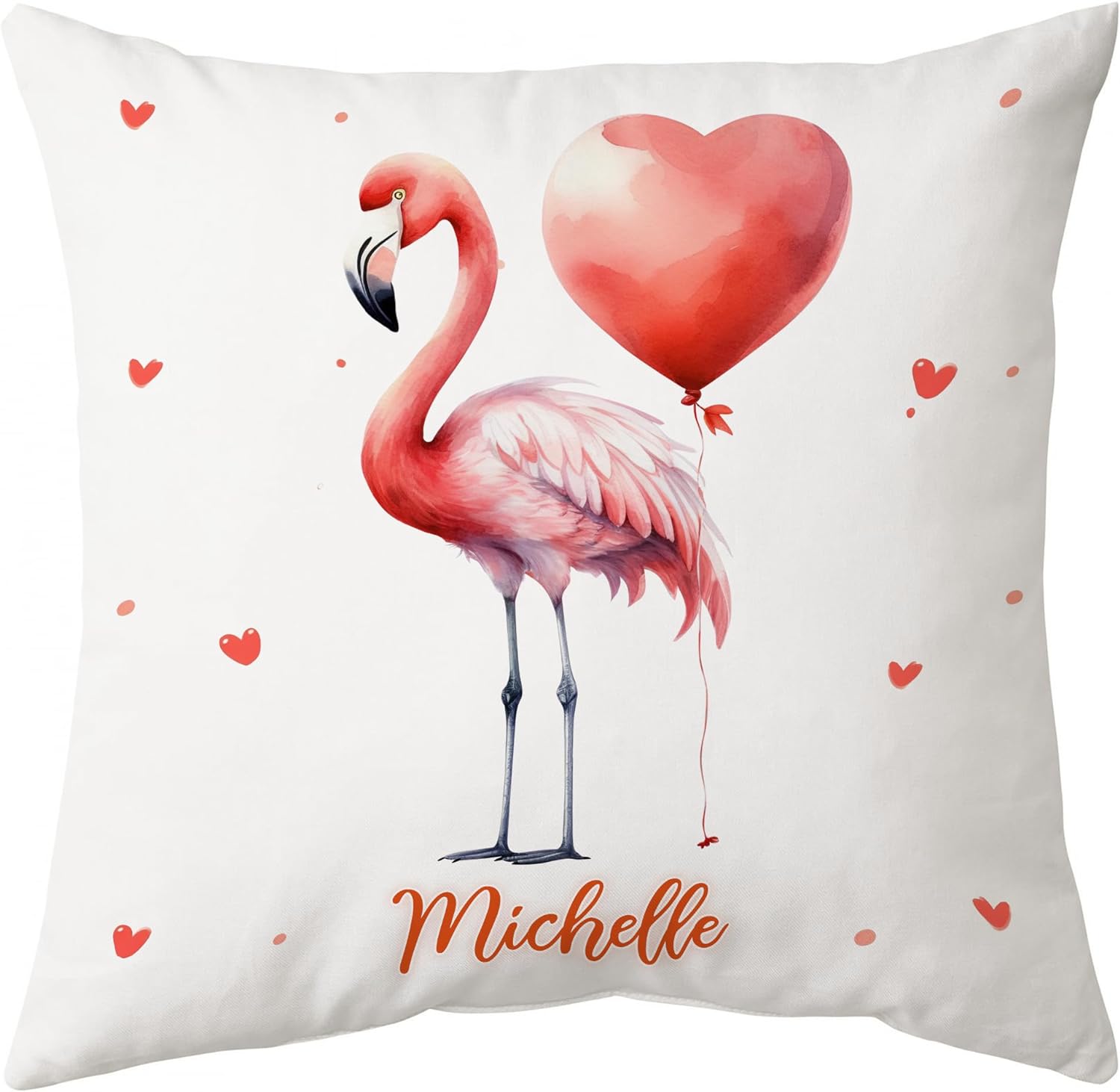 Flamingo Valentine Pattern - Personalized Pillow (Insert Included)