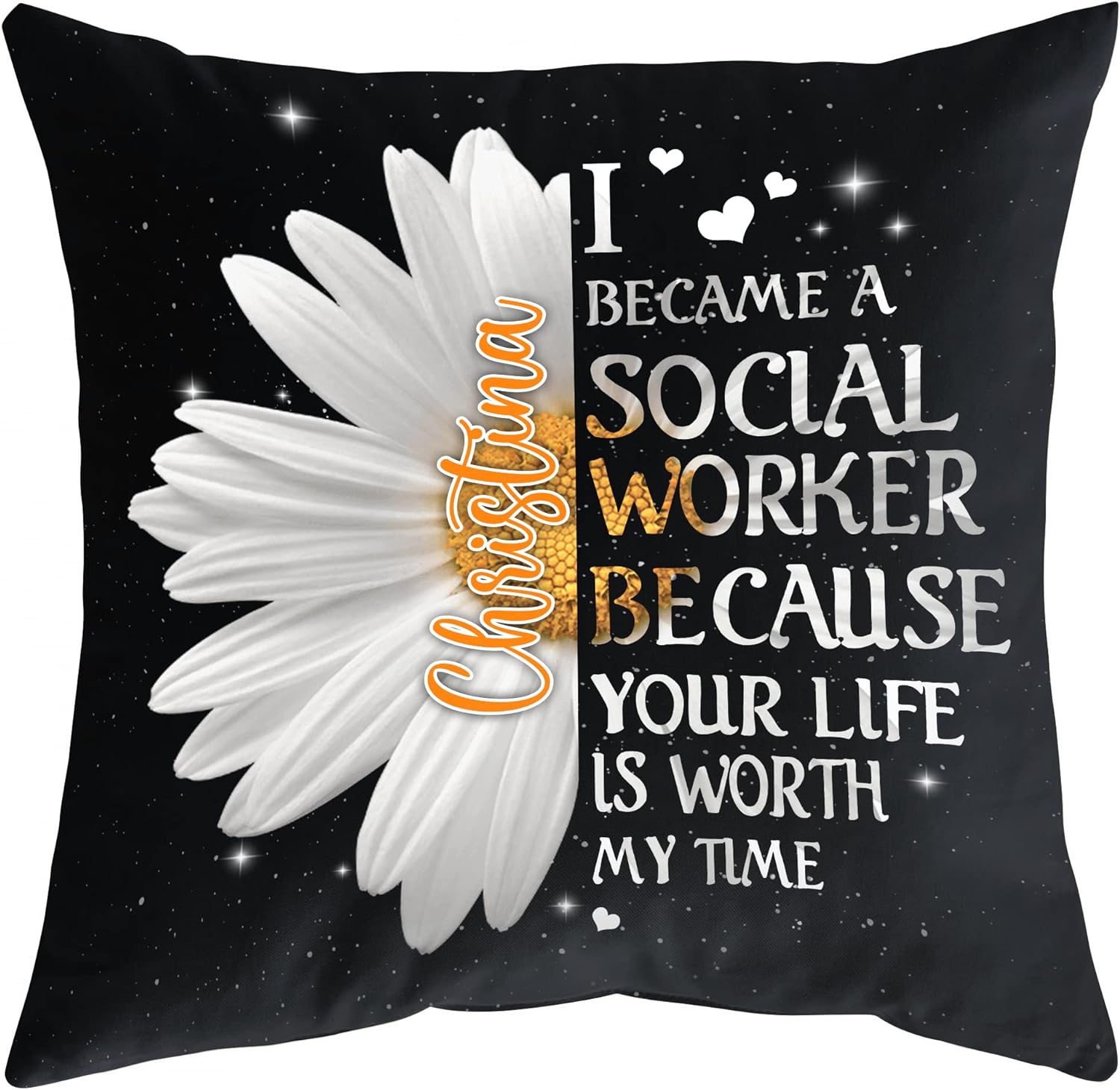 I Became A Social Worker - Personalized Pillow (Insert Included)