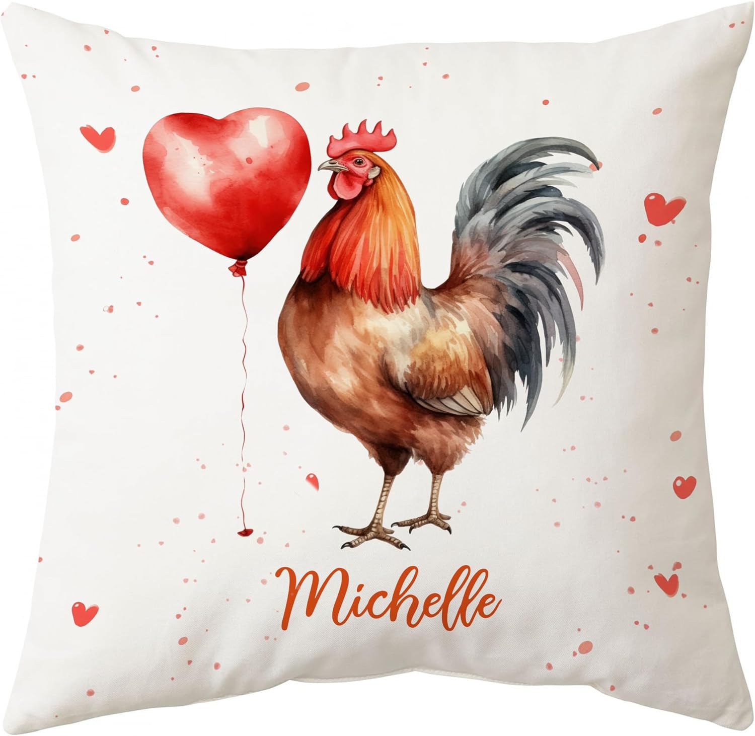 Chicken Valentine Pattern - Personalized Pillow (Insert Included)
