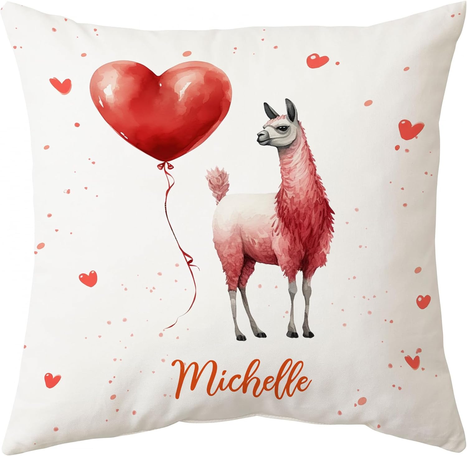 Llama Valentine Pattern - Personalized Pillow (Insert Included)